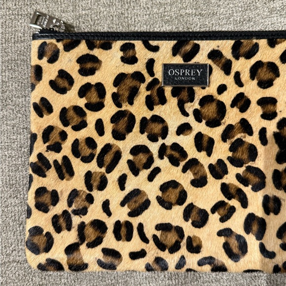osprey animal print bag Osprey London Leopard Olivia Large Leather Pouch- Calf Calf